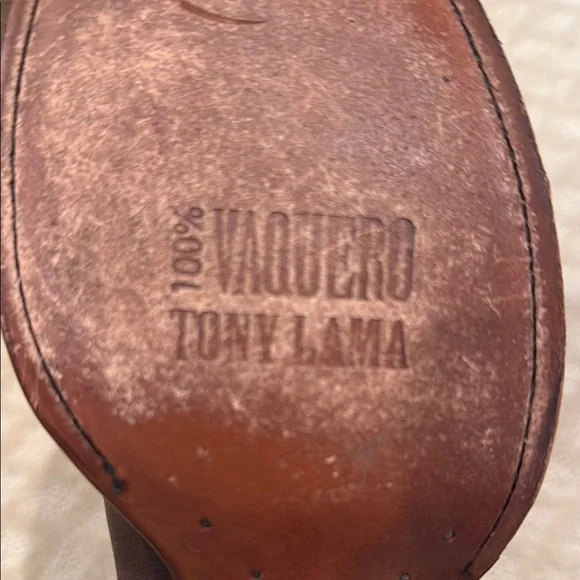 Tony Lama Brown Western Cowboy Boots size 8 - Picture 6 of 9